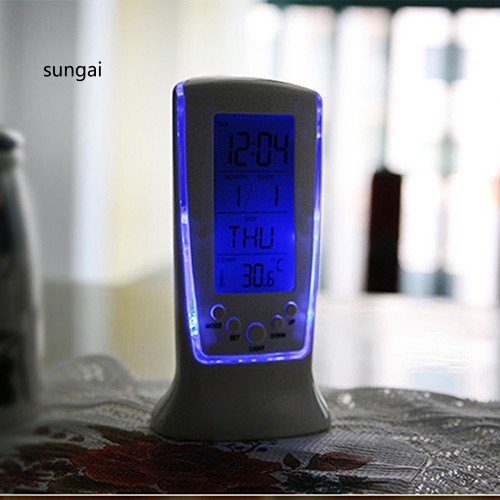 Đồng hồ báo thức điện tử hiển thị nhiệt độ có đèn LED