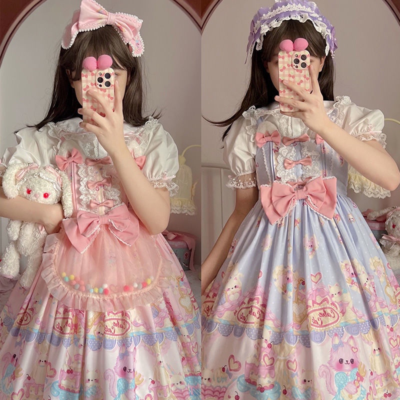 Đầm Hai Dây Phong Cách Lolita Dễ Thương Dành Cho Nữ