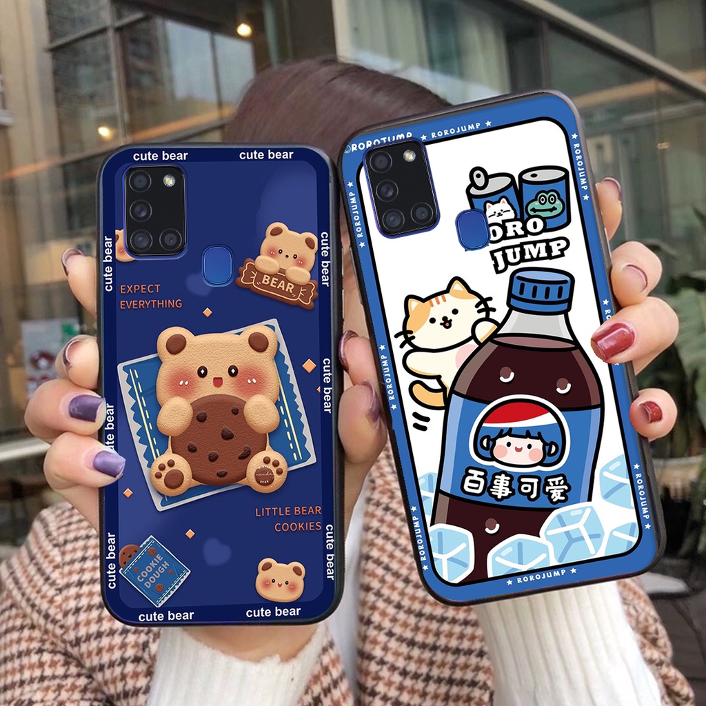 Ốp lưng Samsung A21S in hình 3D GẤU cute be@r, soda, happy day cực hot ,thời thượng