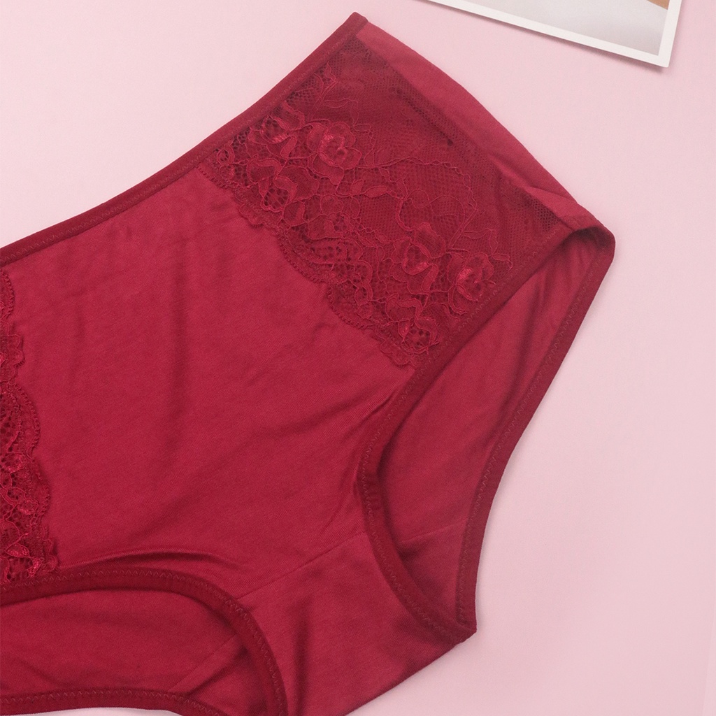 Quần Lót Nữ Cotton Cạp Vừa Nâng Mông Phối Ren Cao Cấp Luperi Kháng Khuẩn, Khử Mùi, Thoáng Khí Sp74