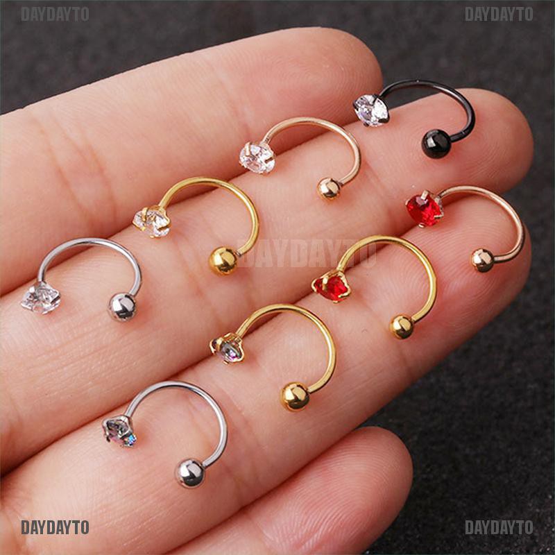 1 Khuyên Xỏ Sụn Tai Đính Đá Zircon Thời Trang