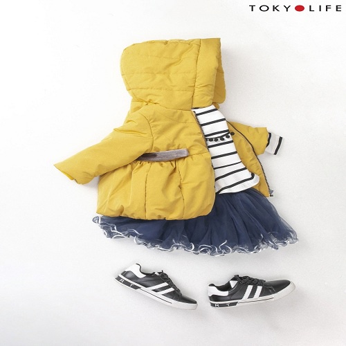 Áo khoác chần bông Bé gái mũ liền dài tay TOKYOLIFE E4JCK005H