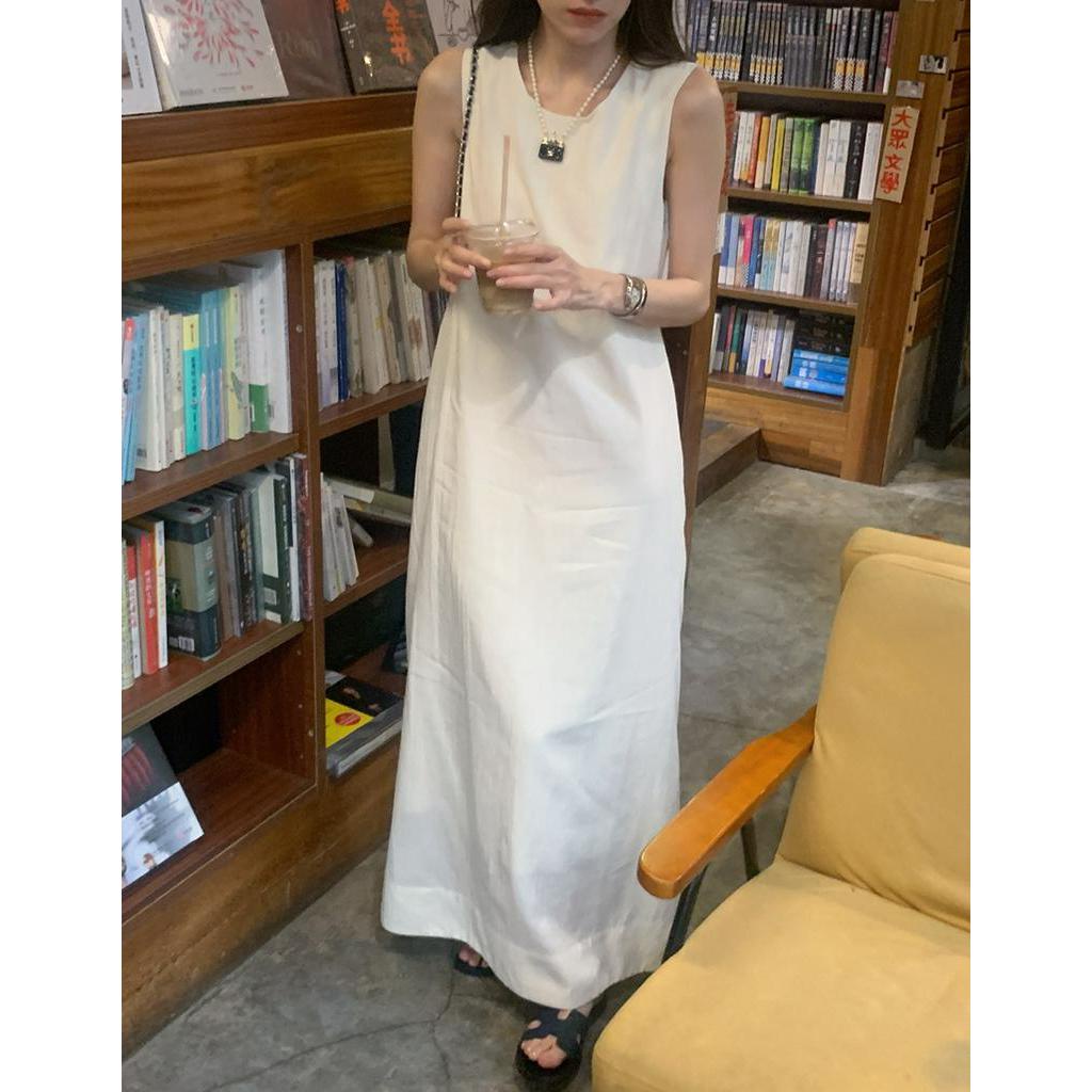 Đầm Sát Nách Dáng Dài Rộng Phối Dây Chéo Lưng Quyến Rũ 64099