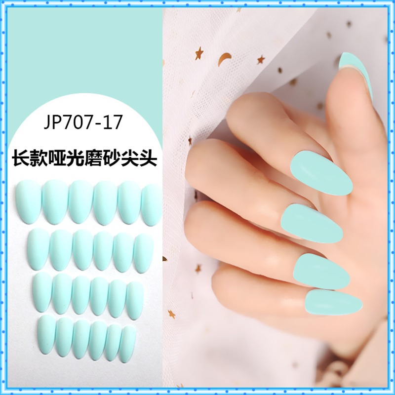 Móng tay giả màu trơn nhám có hộp 24 cái tặng kèm full phụ kiện dũa, keo, giấy lau, cây đẩy