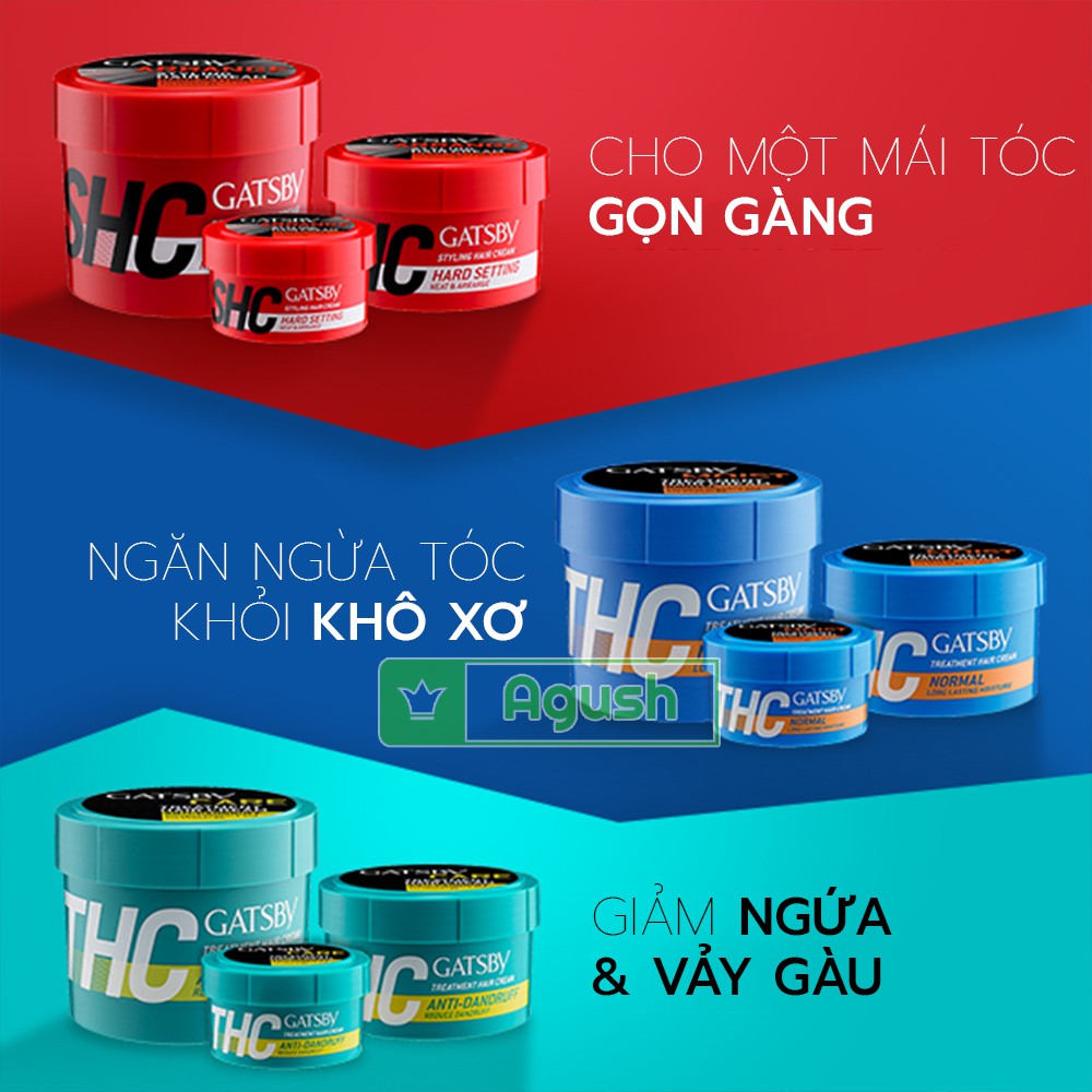 Kem ủ tóc phục hồi hư tổn hair treatment cream siêu mượt lạnh thơm nhật bản giá rẻ Gatsby treatment hair cream 70g, 125g