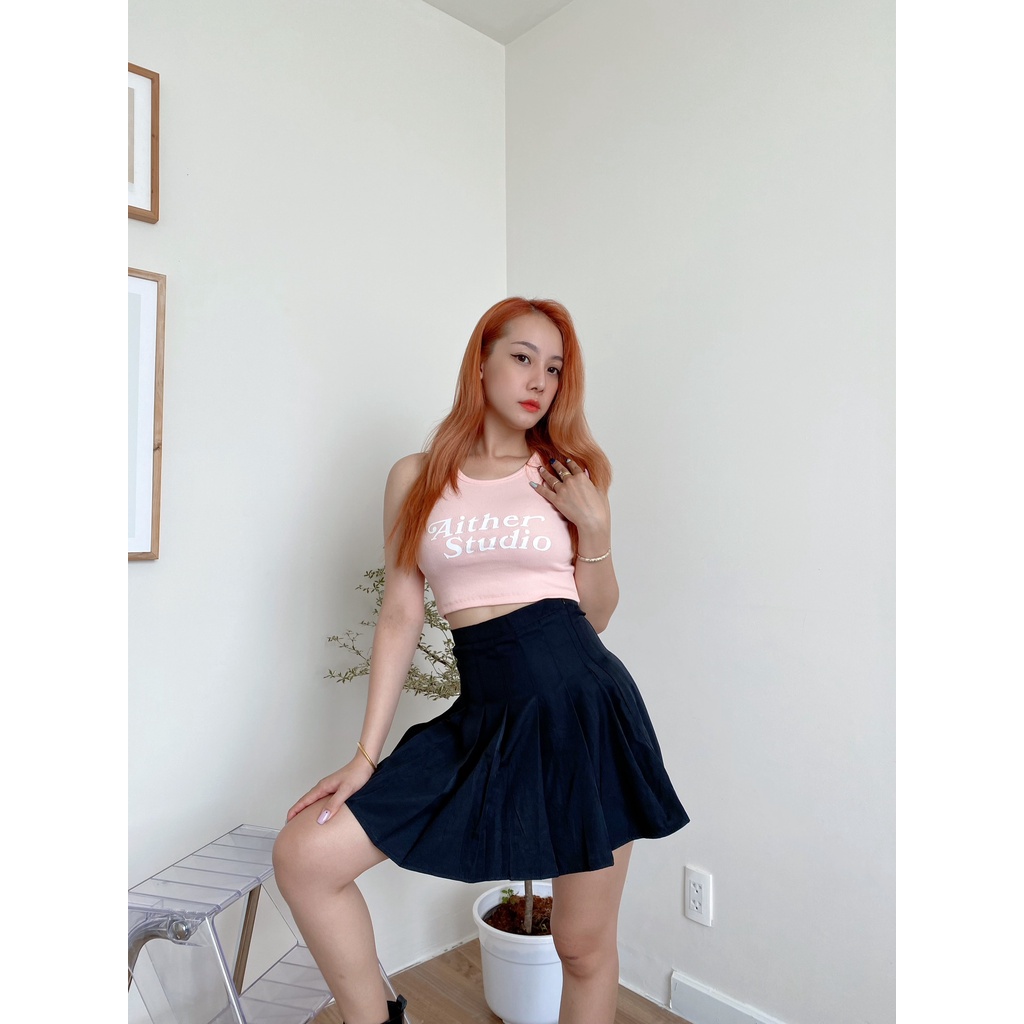 Áo croptop ba lỗ AITHER thun gân co giãn body dáng ôm cá tính ZoZo