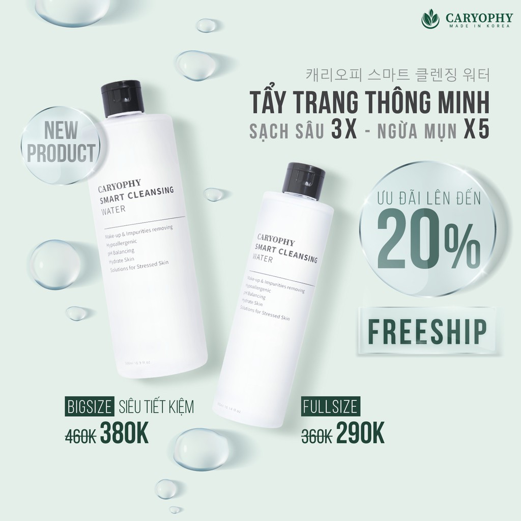 Nước tẩy trang Caryophy smart cleansing water 300ml