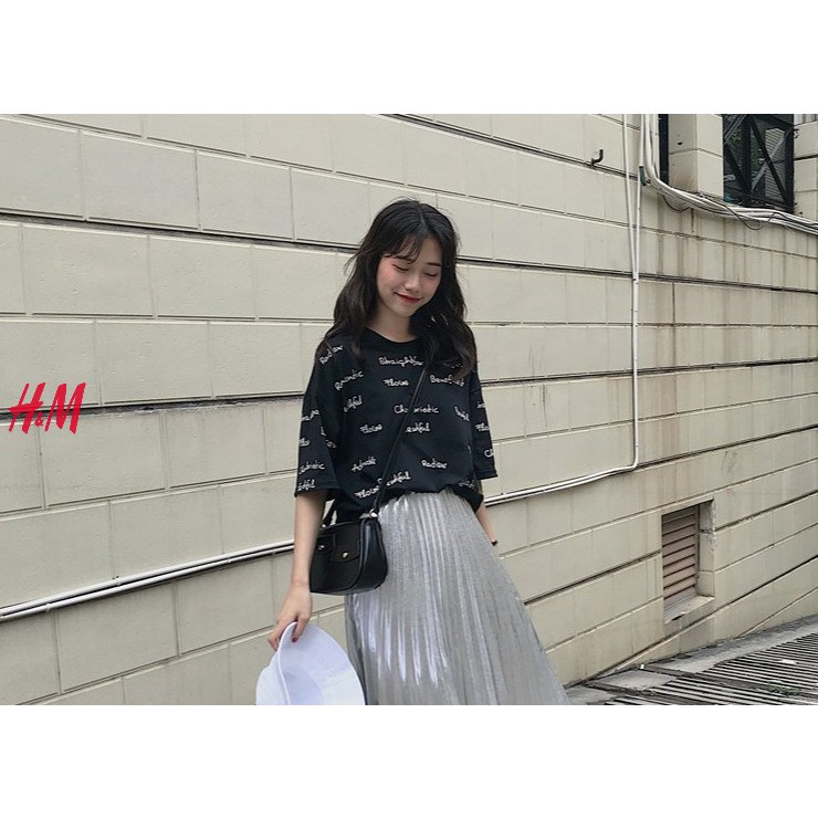 ÁO THUN TAY LỠ FORM RỘNG in chữ toàn thân (kèm ảnh thật )