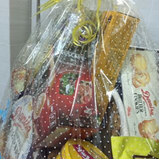 5 Bộ giỏ nhựa + kiếng + nơ rút gói quà tết