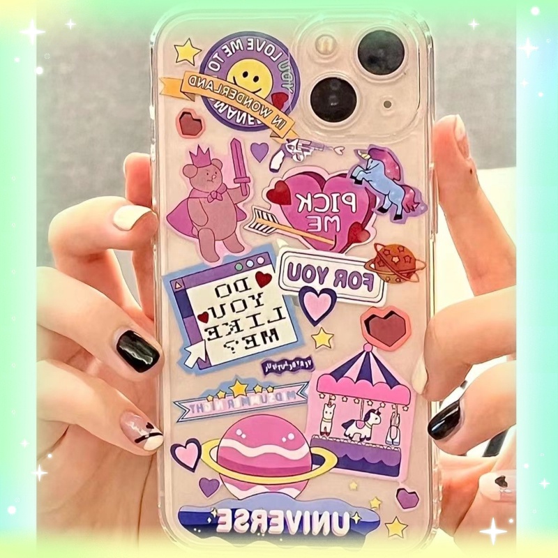 ☆Ốp Điện Thoại In Hình Gấu Hoạt Hình Cho iPhone13 78plus xs Apple 11promax / 12