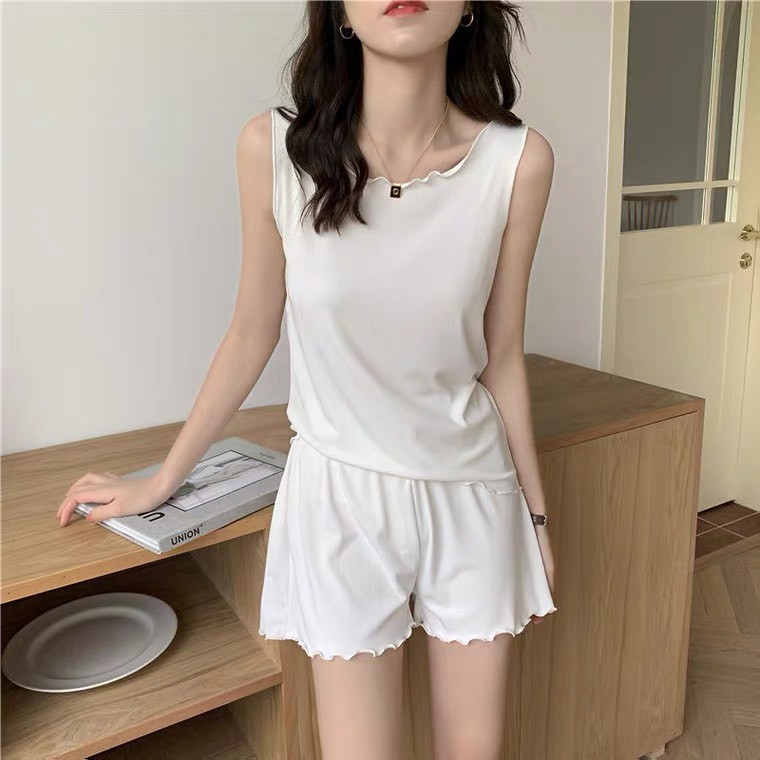 Đồ bộ nữ cotton mặc nhà, bộ ngủ thun mỏng áo 3 lỗ quần đùi Gupin | BigBuy360 - bigbuy360.vn