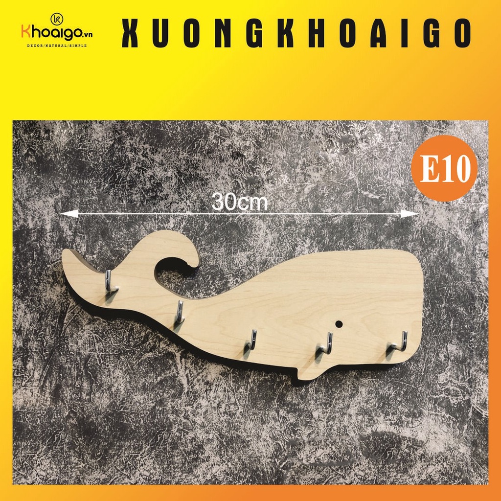 Móc Treo Chìa Khóa Gỗ Dán Tường Decor, Bảng Treo Chìa Khóa Gỗ