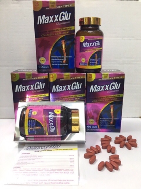 Maxxglu hỗ trợ xương khớp, tái tạo mô sụn khớp, đau khớp mỏi khớp, đau nhức