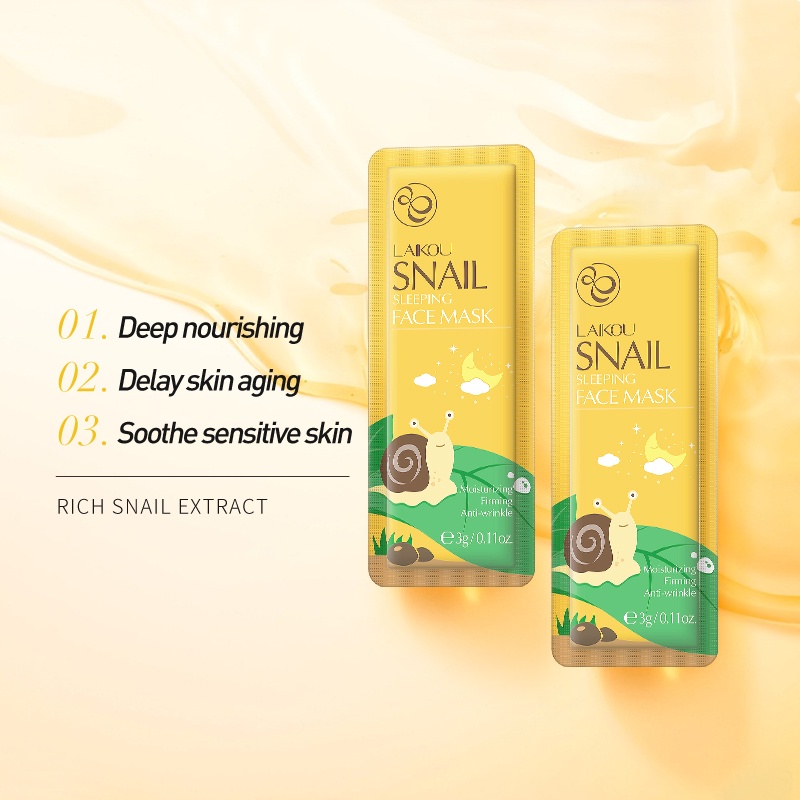 Mặt Nạ Ngủ Chiết Xuất Ốc Sên / Tảo Biển / Trà Xanh / Hoa Anh Đào Dưỡng Ẩm Kiềm Dầu