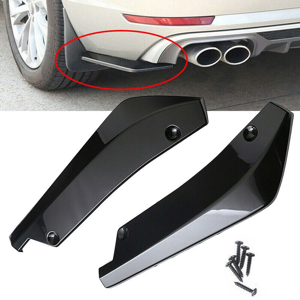 ⚡Hot Sale⚡Universal Car Rear Bumper Protector Lip Diffuser Spoiler Splitter Glossy Black-ISHOW