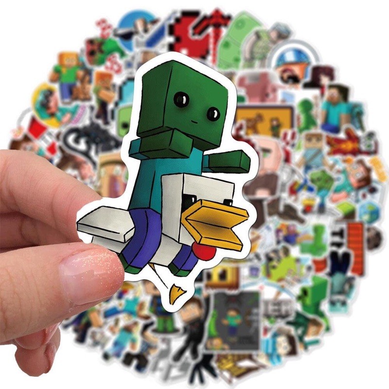 combo 30-60 hình sticker Minecraft decal/hình dán trang trí minecraft