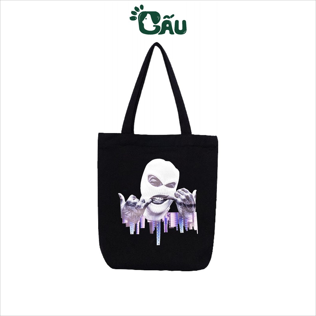 Túi tote Gấu194 vải bố canvas cao cấp mềm mịn - Bịt Mặt