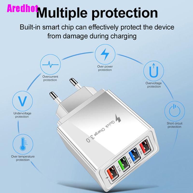 Bộ SạC Nhanh 4 CổNg Us EU UK 5V