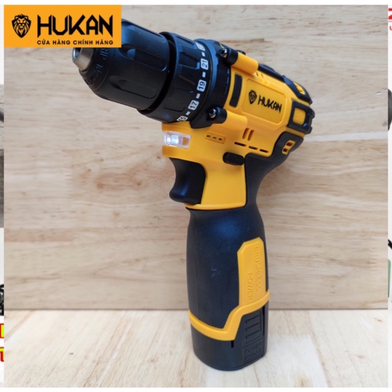 Máy khoan pin HUKAN 18V 4 cell Model HK-XC5 không chổi than tặng kèm 24 phụ kiện CHẤT LƯỢNG CAO