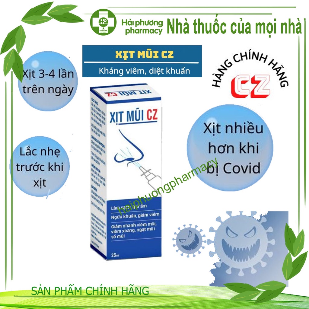 Xịt mũi CZ 25ml - Làm sạch khoang mũi ngừa vi khuẩn