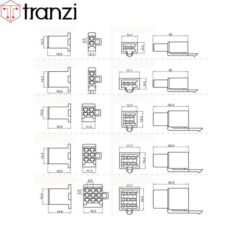 Vỏ header 2.8mm 28050 3P cái 30mm trắng - túi 10 cái