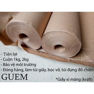 Cuộn giấy xi măng (Giấy Kraft) loại dày mịn dùng gói hàng tiêu chuẩn hoặc gói thực phẩm tiện lợi [Huyền Ori]