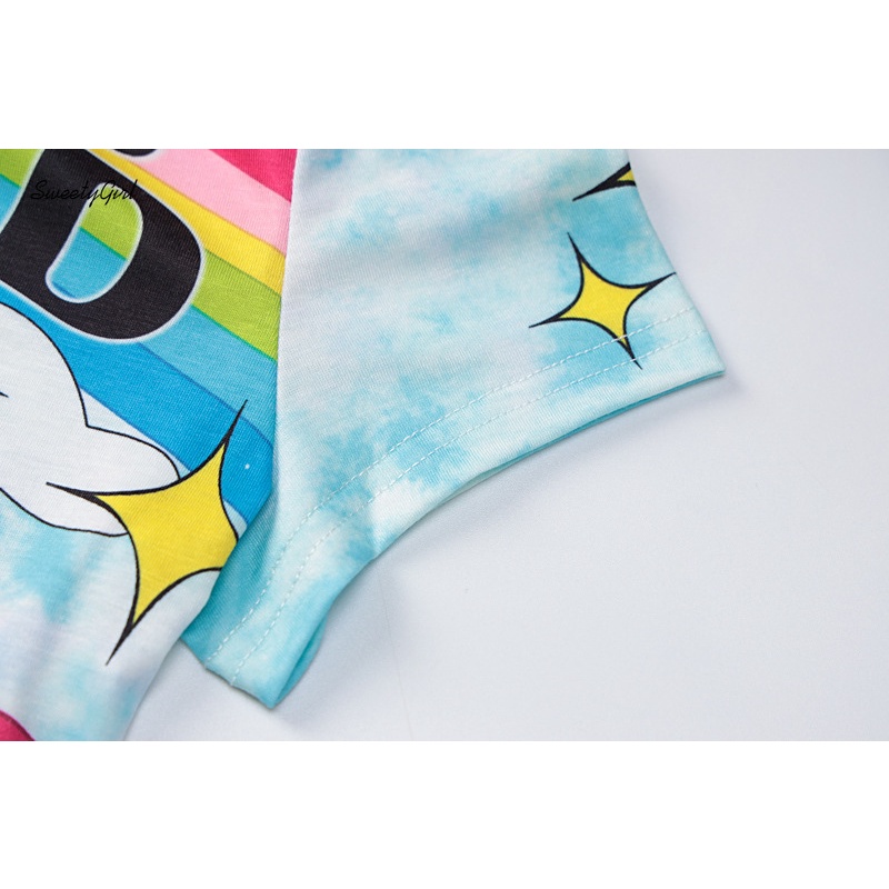 Áo Croptop Tay Ngắn Cổ Tròn In Họa Tiết Nhiều Màu Sắc Dành Cho Nữ