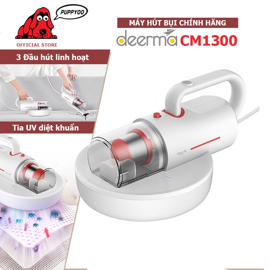 Máy hút bụi diệt khuẩn UV Deerma CM1300 chuyên hút chăn gối đệm diệt khuẩn đi kèm 3 đầu hút linh hoạt