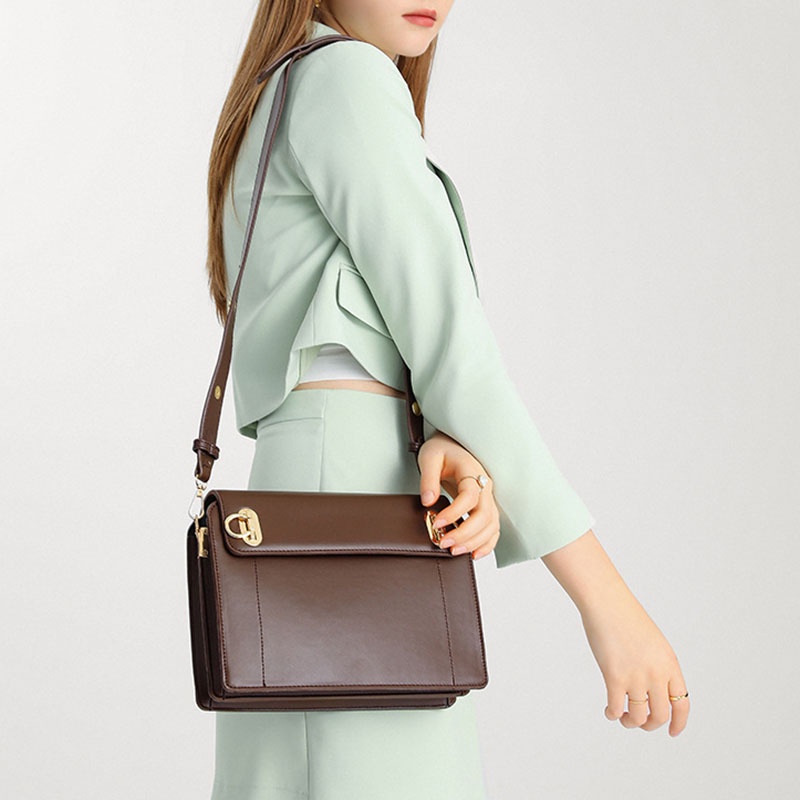 Túi đeo vai IELGY cỡ lớn có khóa tròn chất lượng cao thời trang cho nữ