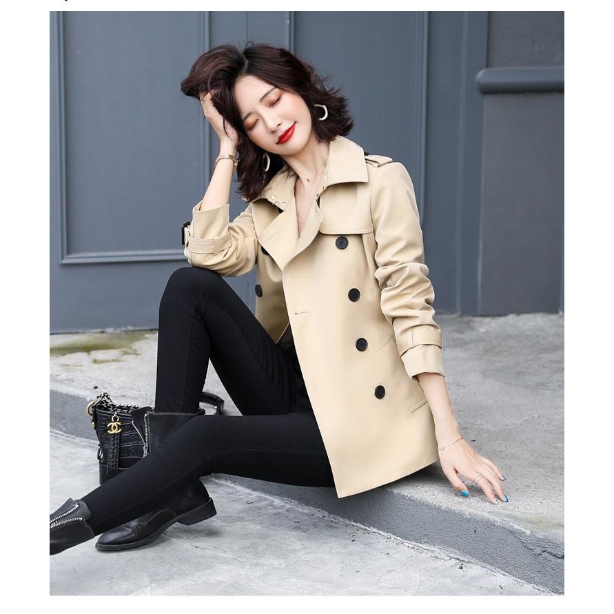 ÁO KAKI DÁNG NGẮN CÓ EO- ÁO TRENCH COAT KAKI DÁNG NGẮN | BigBuy360 - bigbuy360.vn