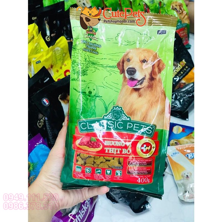Thức ăn cho chó lớn Classic Pets Adult 400g vị thịt bò - Phụ kiện thú cưng Hà Nội
