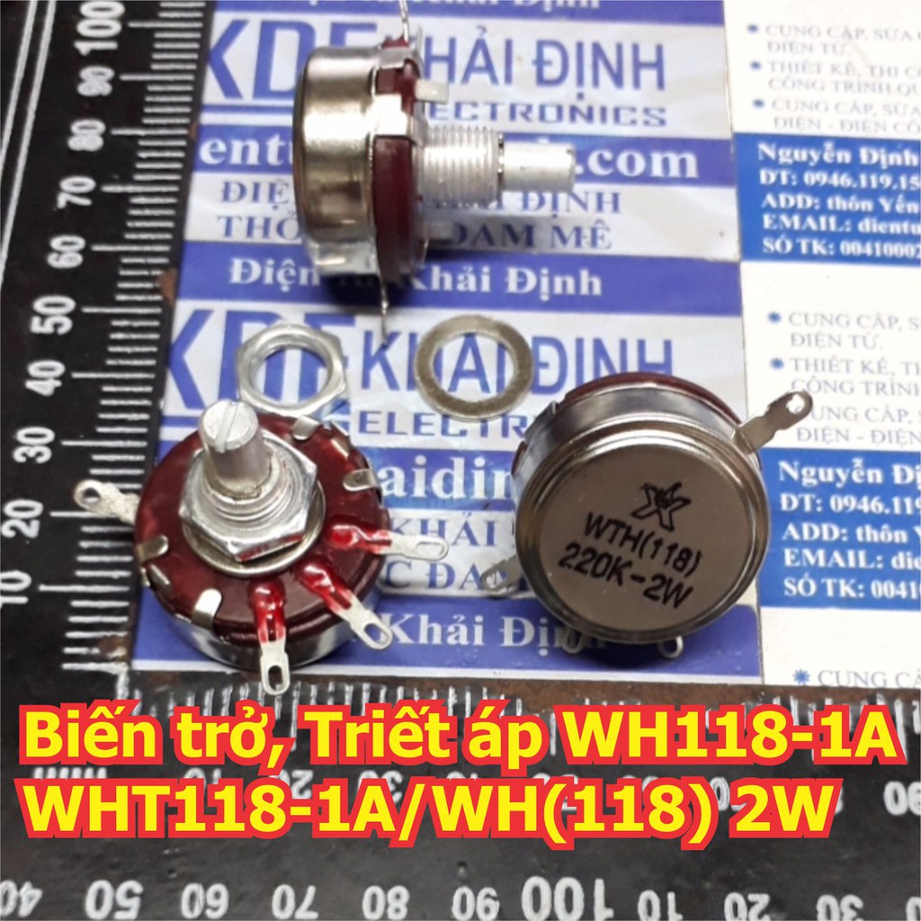 2 con Biến trở, triết áp WH118-1A WTH118-1A WTH(118) WTH118 2W các loại 470ohm ~ 470K kde5429