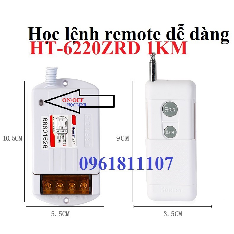 ĐIỀU KHIỂN TỪ XA HONEST HT 6220 ZRD 1KM