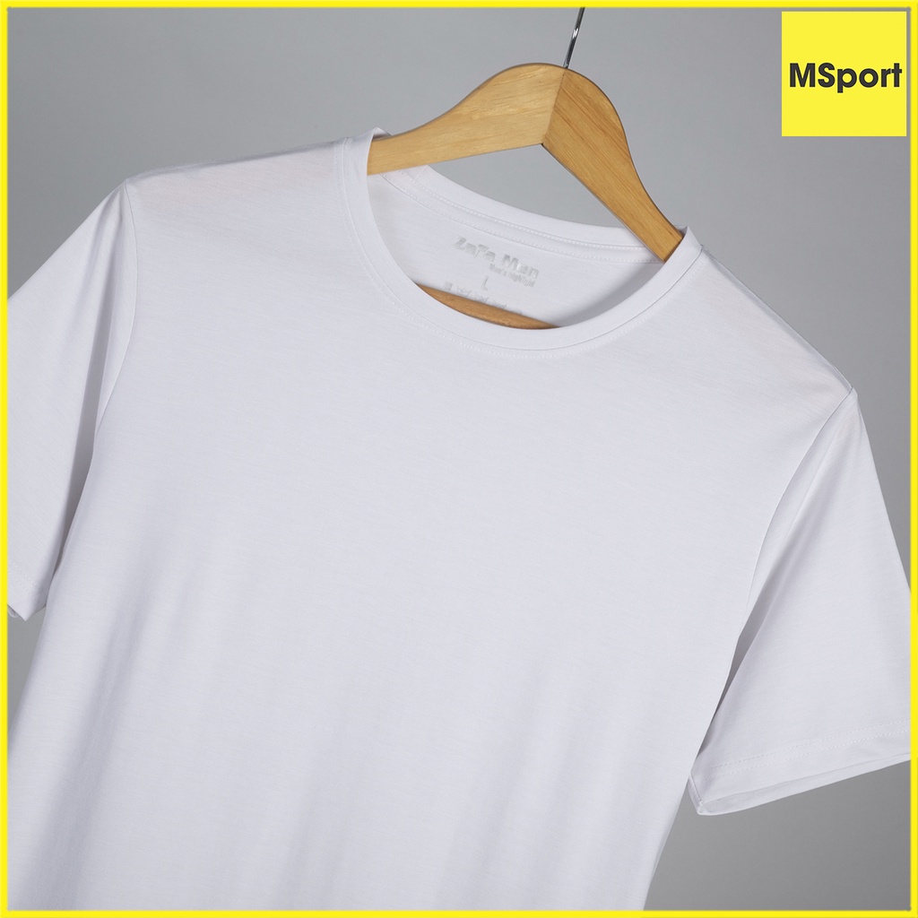 Áo Thun Trơn Nam Cổ Tròn Màu Trắng Chất Vải Cotton 100% Mềm Mịn Thấm Hút Mồ Hôi Cực Tốt