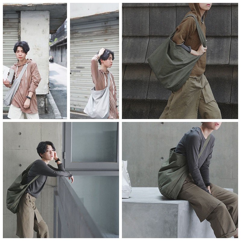 Túi đeo vai IELGY vải canvas cỡ lớn thời trang xinh xắn cho nữ