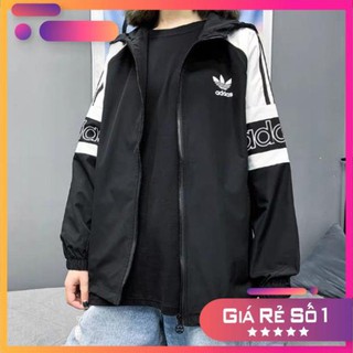 [có size từ 35kg_75kg] áo khoác dù form rộng  nữ in adidas siêu cá tính, unisex form rộng, ulzang_ áo khoác.AK5 size m