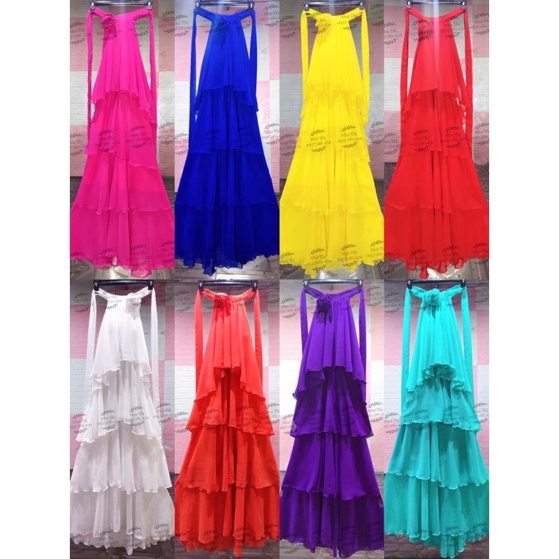 (miễn phí chỉnh váy) đầm maxi voan yếm dây xích nhiều màu hở lưng đi biển du lịch chụp hình sống ảo tiểu thư thiết kế | BigBuy360 - bigbuy360.vn