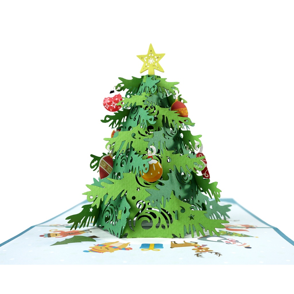 NHIỀU MẪU - Thiệp 3D Cây Thông Noel, Giáng Sinh, thiệp nổi 3D handmade pop-up card, thiệp nổi HMG, quà tặng độc đáo