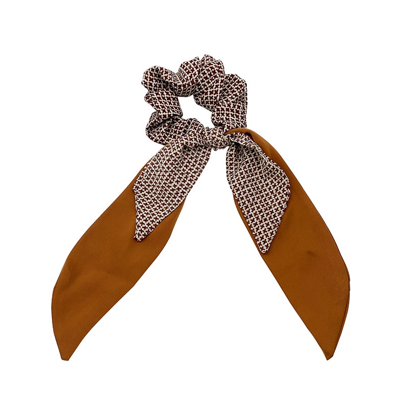 Dây buộc tóc kaki buộc nơ tua rua dễ thương cho phái nữ