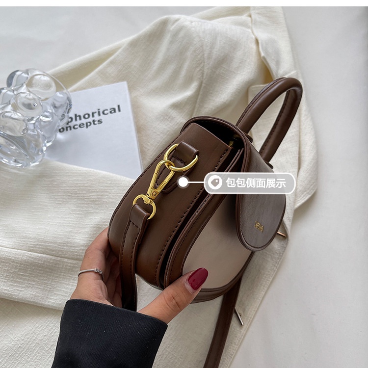 Túi Đeo Chéo Nhỏ Xinh Màu Sắc Tương Phản Phong Cách retro 2022 Cho Nữ