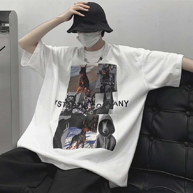 Áo Thun Tay Ngắn Dáng Rộng In Họa Tiết Hoạt Hình Phong Cách Hip Hop Thời Trang Mùa Hè Cho Nam Và Nữ M-8XL