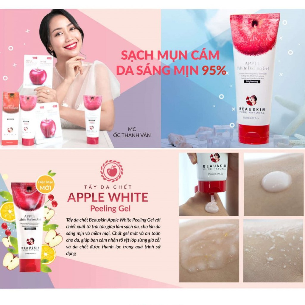 Tẩy tế bào chết sáng da,sạch mụn cám BEAUSKIN Apple Peeling Gel 150ml