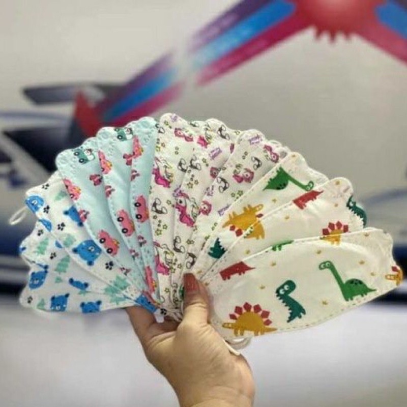 gói 10 khẩu trang 4D trẻ em in họa tiết KF94