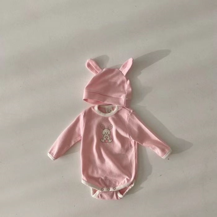 Bộ Áo Liền Quần Tay Dài In Hoạt Hình Dễ Thương Thời Trang Xuân Thu Cho Bé Trai + Gái