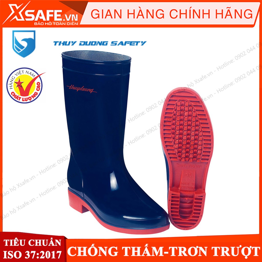 Ủng nhựa lao động Thùy Dương 285 PVC chống thấm nước, chống trơn trượt tối đa, thích hợp dùng đi mưa, công nông nghiệp