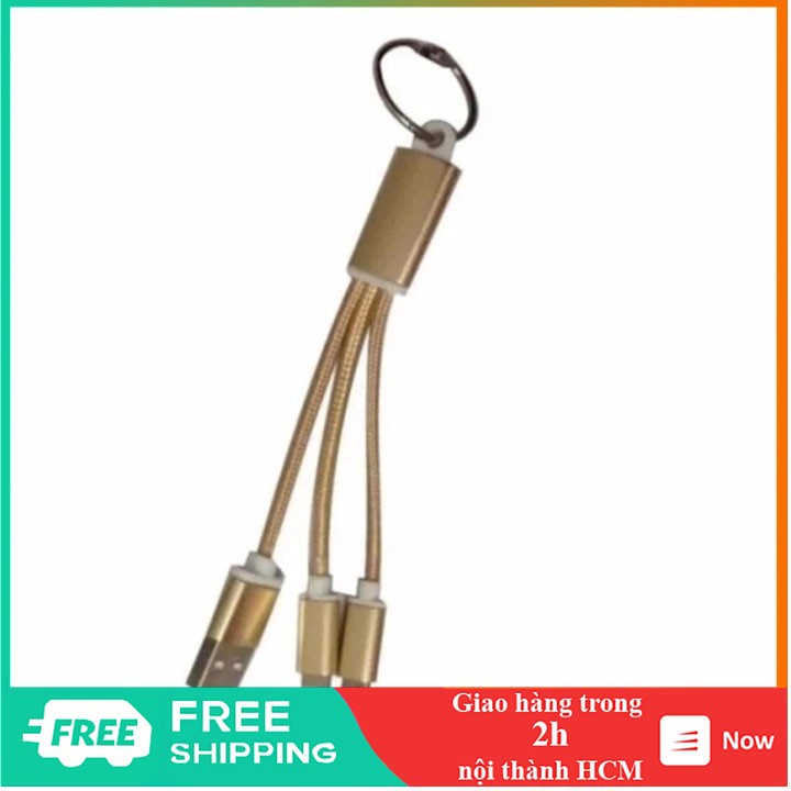 Cáp sạc 3 đầu kiêm móc khóa tiện lợi - SA0018
