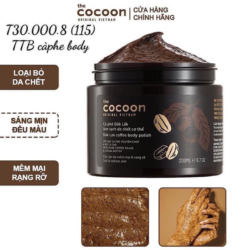 Tẩy da chết Body Cocoon cà phê 200ml - Tẩy tế bào chết body THE COCOON | BigBuy360 - bigbuy360.vn