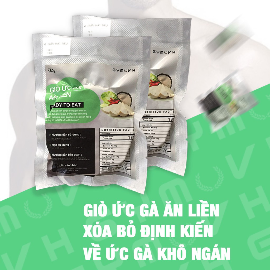 Giò Ức Gà Túi 150g - Ăn Liền Giúp Tăng Cơ Giảm Mỡ