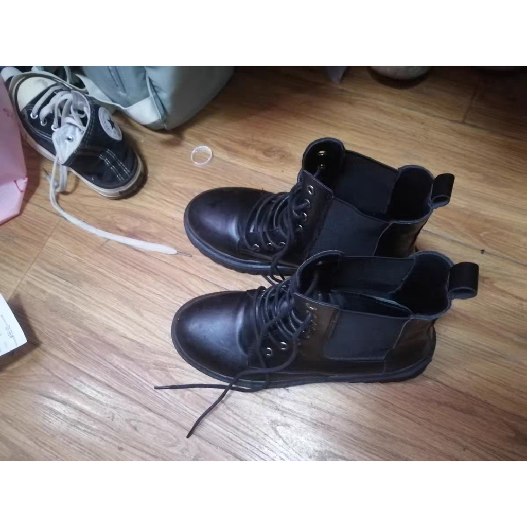 (ORDER- Sẵn 40) Giày ulzzang cao cổ da phối len( Ảnh thật ở cuối) | BigBuy360 - bigbuy360.vn