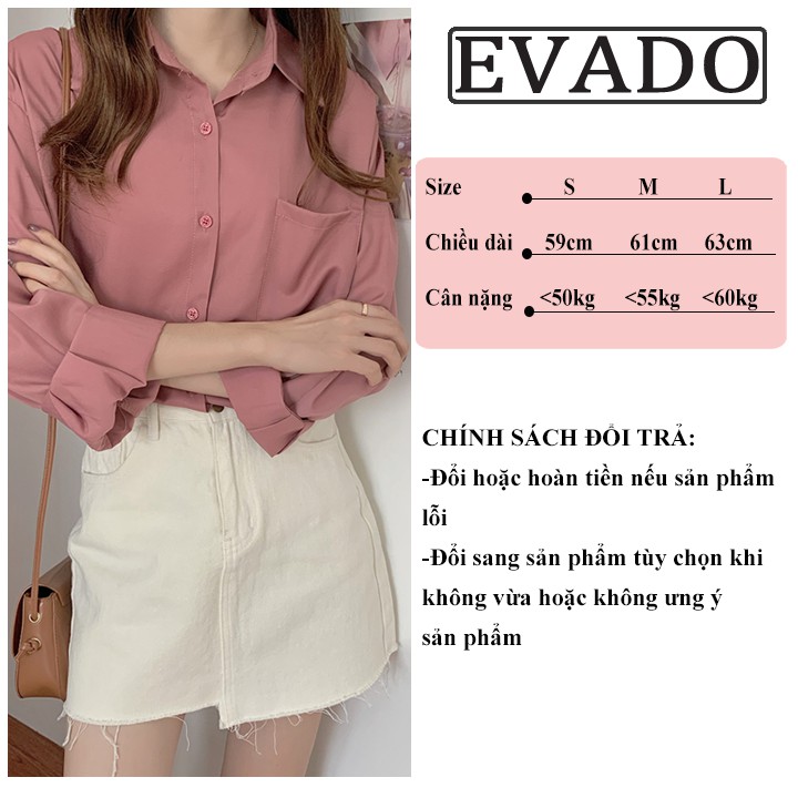 Áo sơ mi nữ kiểu công sở dài tay đẹp form rộng phong cách ulzzang EVADO SM01 | BigBuy360 - bigbuy360.vn